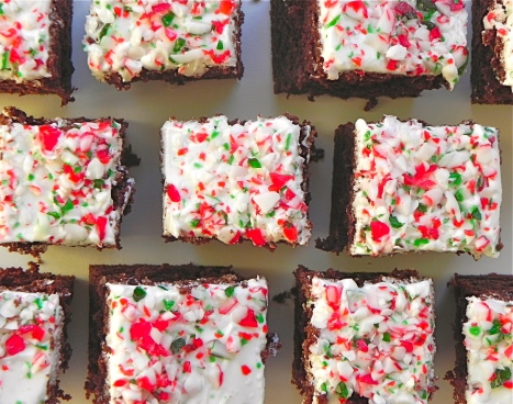 candy cane brownies