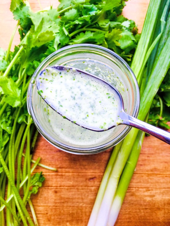 yogurt cilantro dressing with green onion